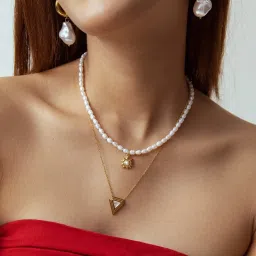 Perfectly Average Irregular Water Pearl Drop Earrings image 4
