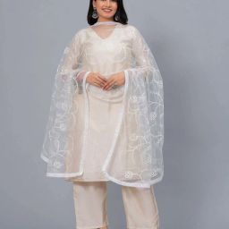 Stylum White Embroidered Dupatta image 4