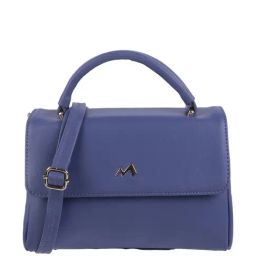 Metro Blue Solid Medium Satchel Handbag-26