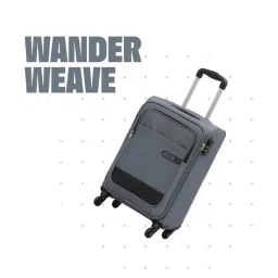 Citizen Wander Weave Grey Color Block Soft Cabin Trolley Bag - 58 Cms image 4