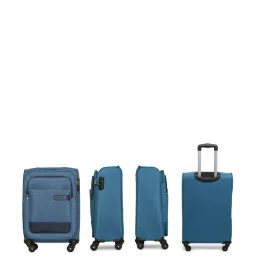 Citizen Wander Weave Turquoise Color Block Soft Cabin Trolley Bag - 58 Cms image 4