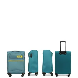 Citizen Journey Pulse Turquoise Solid Soft Cabin Trolley Bag - 57 Cms image 4