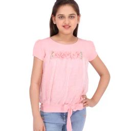 Cutecumber Kids Pink Embellished Top-image-92