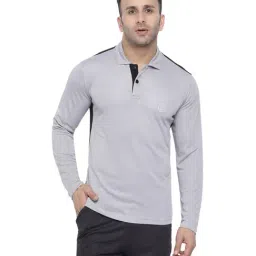 Chkokko Light Grey Regular Fit Polo T-Shirt-image-48