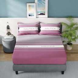 Nautica Bradford Violet & Dusk 160 TC Cotton King Bedsheet with 2 Pillow Covers-picture-48