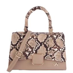 Metro Beige Textured Medium Satchel Handbag-42