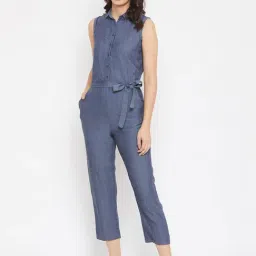 Crimsoune Club Blue Cotton Jumpsuit-picture-24