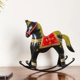 ExclusiveLane Black & Red Iron Majestic Horse Handpainted Decorative Showpiece-image-76