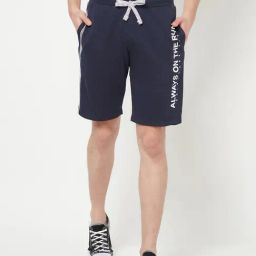 Crimsoune Club Men Navy Blue Printed Sports Shorts-image-2