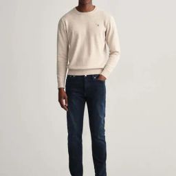 GANT Dark Blue Slim Fit Lightly Washed Jeans-picture-47
