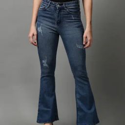 SHOWOFF Blue Solid Mid Rise Jeans-image-100