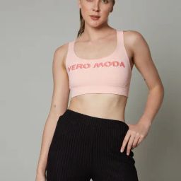 Vero Moda Intimates Pink Printed Sports Bra-image-75