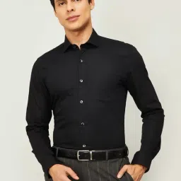 Code Formal Black Cotton Regular Fit Shirt-image-90
