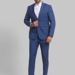 Park Avenue Blue Super Slim Fit Checks Two Piece Suit-picture-14
