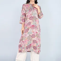 Tviksha Fashion Floral Printed Mandarin Collar Straight Kurta-picture-21