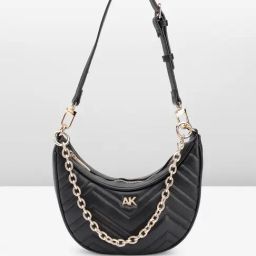Anne Klein Black Quilted Shoulder Handbag-24