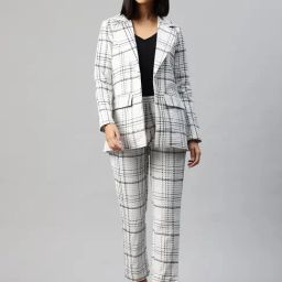 Cottinfab White Checks Two-Piece Formal Suit-picture-28