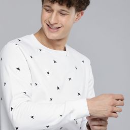 HERE&NOW Men White Printed Sweatshirt-image-89