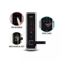 Epic 3 Way Smart Door Lock with Pin Number, Mechanical Key & RFID Locking System, ES-K70 image 3
