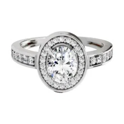 Sparkles White Gold Lab Grown 33 Diamond 14KT 1.1ct Oval Ring For Women-picture-2