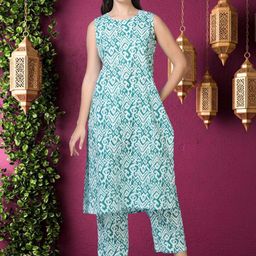 neonari Women Floral Printed Regular Pure Cotton Kurta with Trousers-image-50