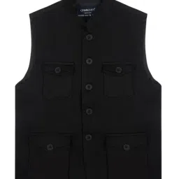 Charchit Boys Black Comfort Fit Nehru Jacket-image-49