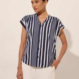 Wardrobe by Westside Navy Striped Top-10