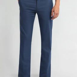 Arrow Blue Slim Fit Checks Trousers-image-40