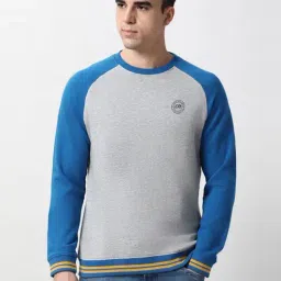 Peter England Grey Cotton Slim Fit Sweatshirt-picture-21