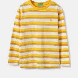 United Colors of Benetton Kids Yellow Cotton Striped Full Sleeves T-Shirt-picture-17