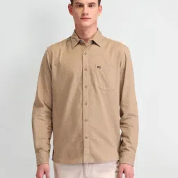 Arrow Sport Beige Cotton Slim Fit Shirt-picture-41