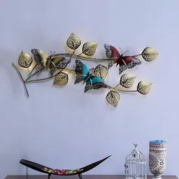 Myntra Elegant Homes Blue & Maroon 3D Butterfly Design With Leaves Metal Wall Hanging-image-39