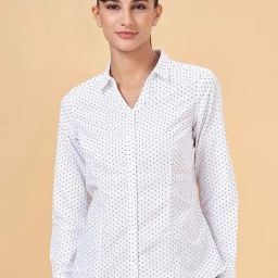 Annabelle by Pantaloons White Polka Dots Formal Shirt-image-45