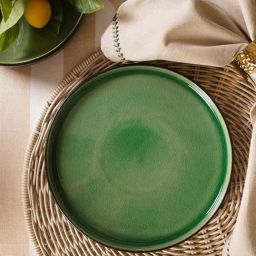 Pure Home and Living Green Stoneware Crackle Glaze Dessert Plate-picture-41