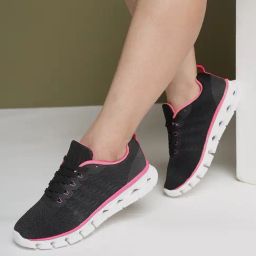 Truffle Collection Women's Black & Pink Sneakers-image-95