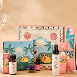 Home Centre Divine Blue and Pink 65 Pieces Rose Water Fragrance Gift Set-12