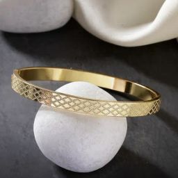 NVR Men Gold-Plated Stainless Steel Kada Bracelet-44