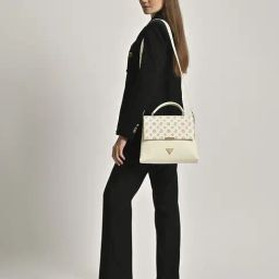 LAVIE Signature Off White Printed Handbag-13