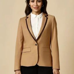 Allen Solly Beige Plain Blazer-picture-35