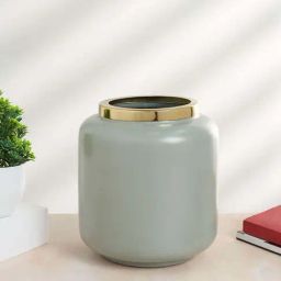 Living Scapes by Pantaloons Green Iron Vase-15