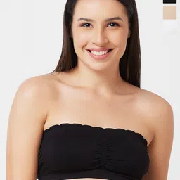 FashionRack Pack of 3 Cotton Bandeau Bra - Half Coverage Lightly Padded-picture-8