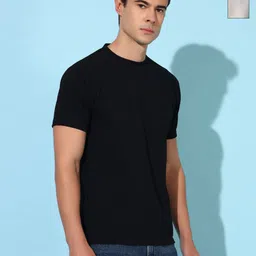 Metronaut Men Pack of 2 Solid Round Neck Slim Fit T-shirts-image-43