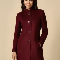 Allen Solly Maroon Plain Jacket-image-50