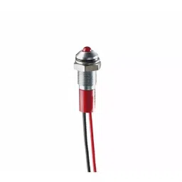 RS PRO Red Panel Mount Indicator 24V DC, Mounting Hole Size 8 mm, Termination Type Lead Wires, IP Rating IP67, Model No 2494342-14