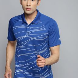 Alcis Men Blue Polo Collar Slim Fit Training or Gym T-shirt-image-53