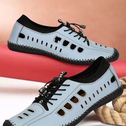 OZJI Men Punch Hole Shoe-Style Sandals-image-5