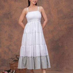Sencei Pearl Women Solid Shoulder Straps Maxi Dress-picture-48