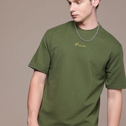 FCUK Drop-Shoulder Sleeves Relaxed Fit T-shirt-image-63