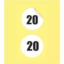 Sticker Bazaar M3 Number 20 Printed Labels 12 mm Dia 5100 Labels (Pack of 5)-15