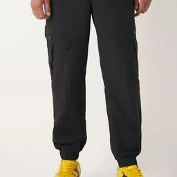 Bewakoof Mens Jet Black Super Loose Fit Cargo Jogger Pants-image-37
